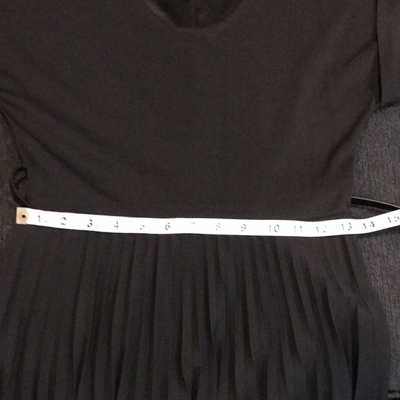 Elizabeth & Nicole Black Cap Sleeves Pleated Skirt Pullover Dress Belt-PS - Picture 10 of 10